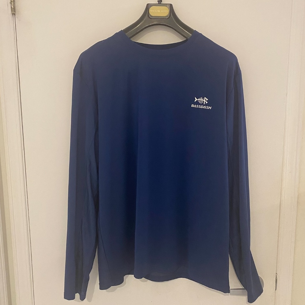 Bassdash Long Sleeve Blue Shirt for Men UV Sun Protection UPF 50+ T-Shirt XL